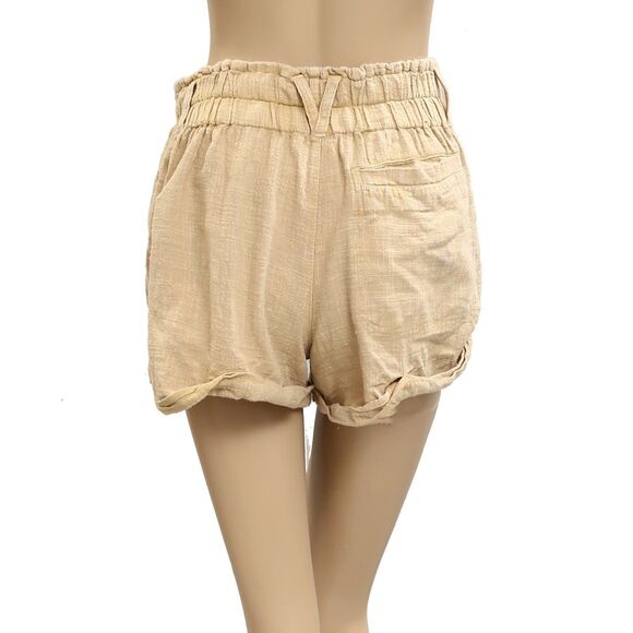 Free People Solar Flare Baja Mini Shorts Beige Pull-on Cotton S New 281617 - Picture 10 of 12